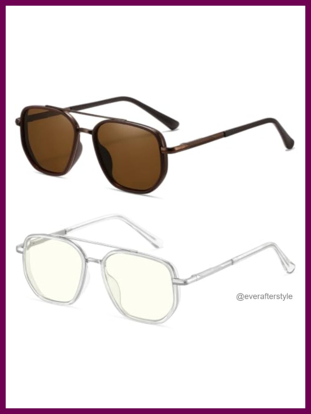 Polarized Aviator Sunglasses & Blue Light Glasses Set UV400